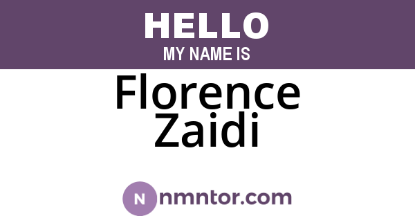 Florence Zaidi