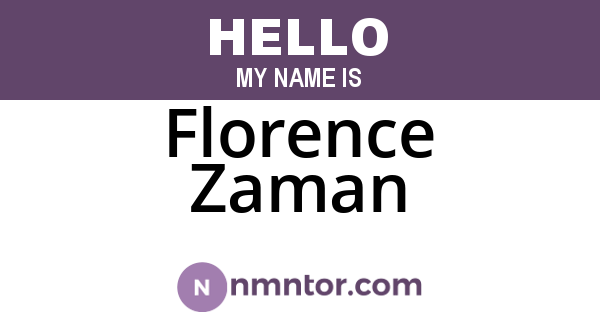 Florence Zaman