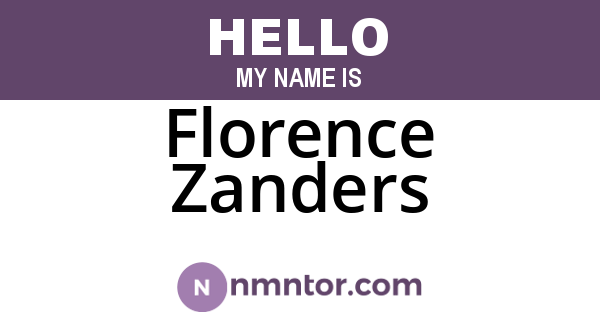 Florence Zanders
