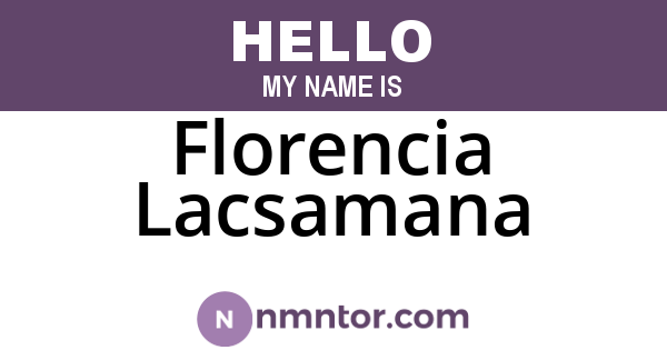 Florencia Lacsamana
