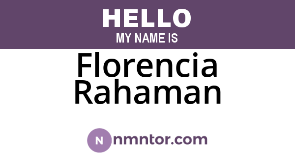 Florencia Rahaman