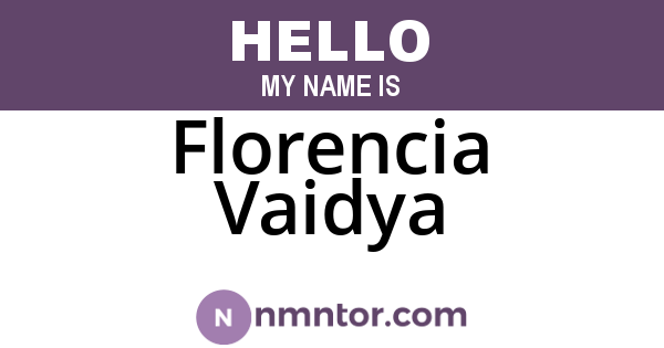 Florencia Vaidya