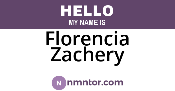 Florencia Zachery