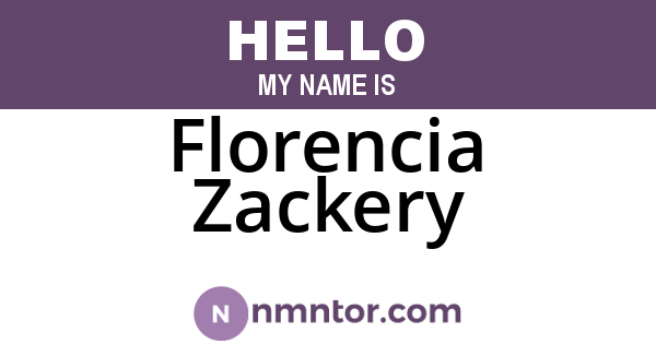 Florencia Zackery