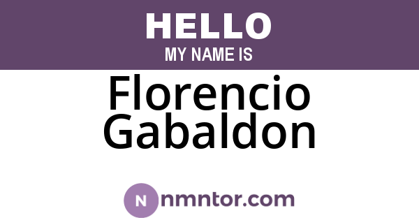 Florencio Gabaldon