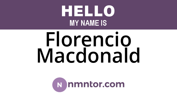 Florencio Macdonald