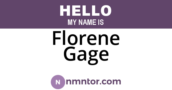 Florene Gage