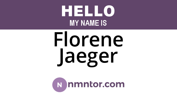 Florene Jaeger