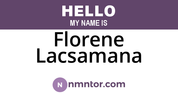 Florene Lacsamana