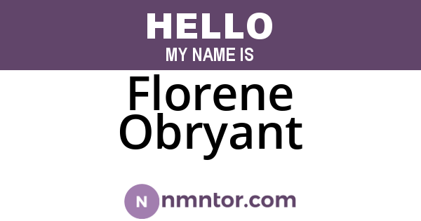 Florene Obryant