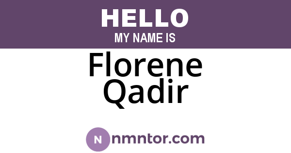 Florene Qadir