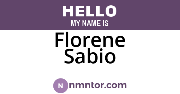 Florene Sabio