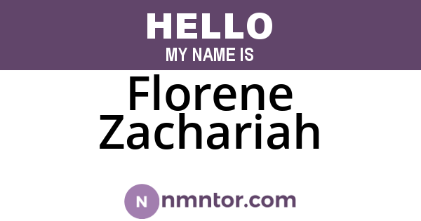 Florene Zachariah