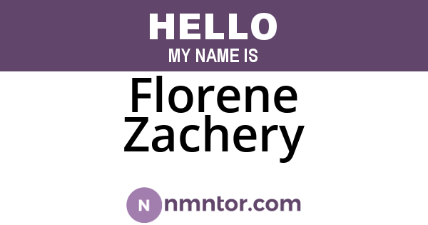 Florene Zachery