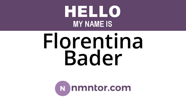 Florentina Bader