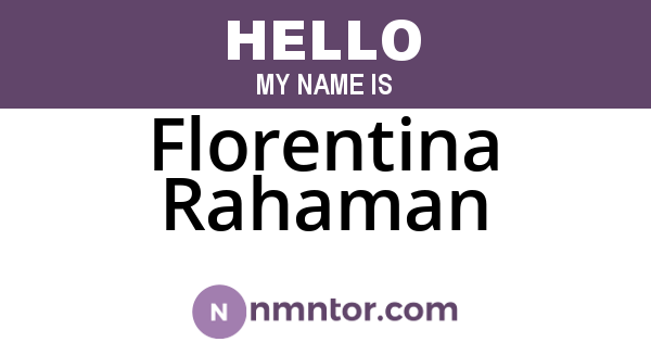 Florentina Rahaman