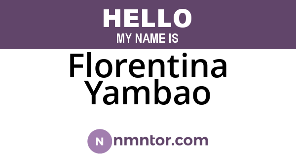 Florentina Yambao