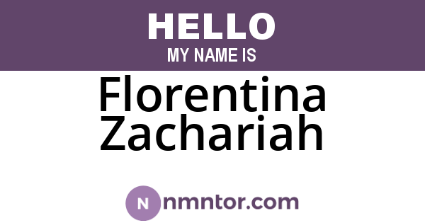 Florentina Zachariah