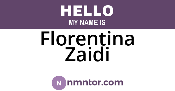 Florentina Zaidi