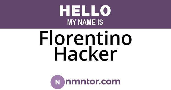 Florentino Hacker