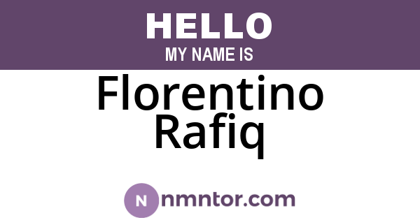 Florentino Rafiq