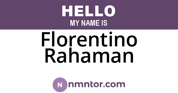 Florentino Rahaman
