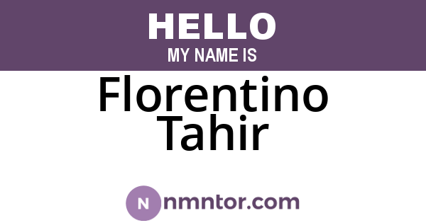 Florentino Tahir