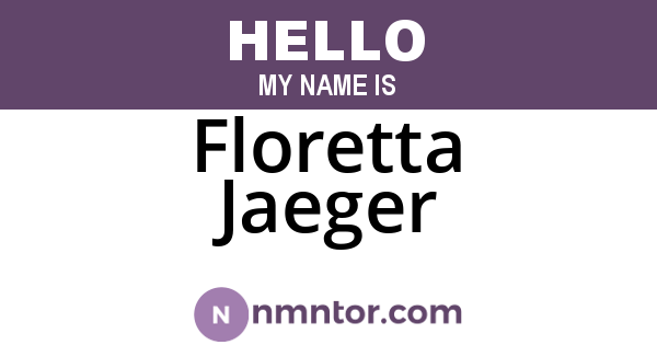 Floretta Jaeger