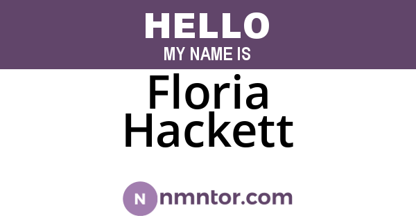 Floria Hackett