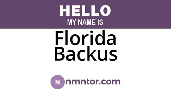 Florida Backus