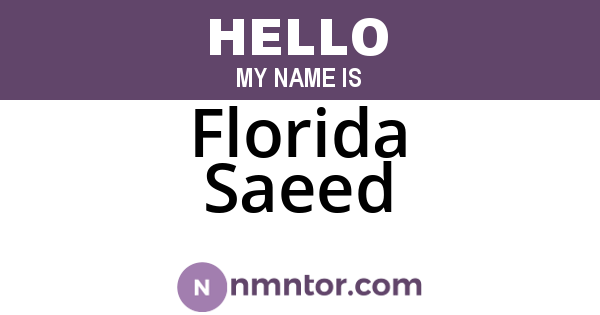 Florida Saeed