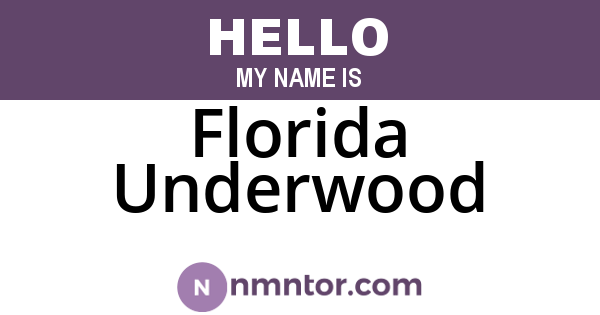 Florida Underwood