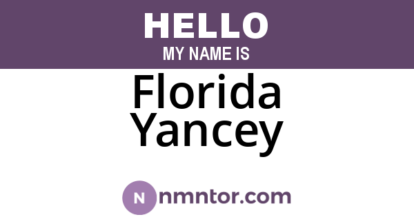 Florida Yancey