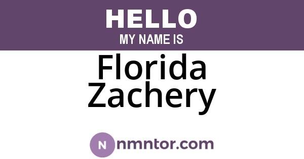 Florida Zachery