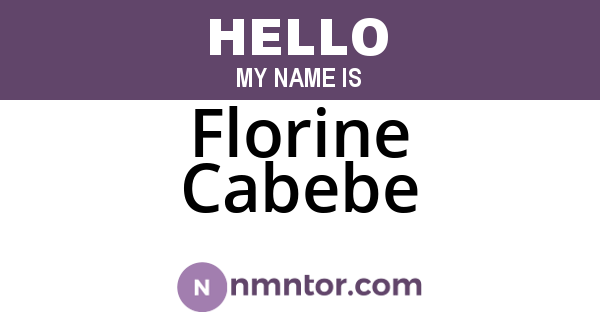 Florine Cabebe