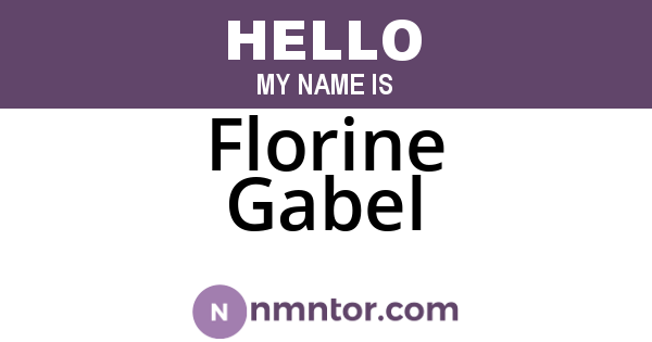Florine Gabel