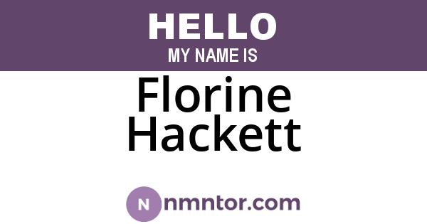 Florine Hackett