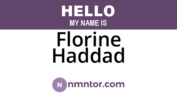 Florine Haddad