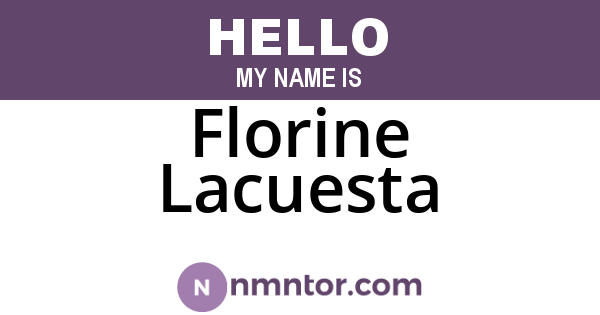 Florine Lacuesta