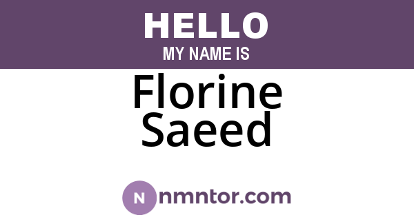 Florine Saeed