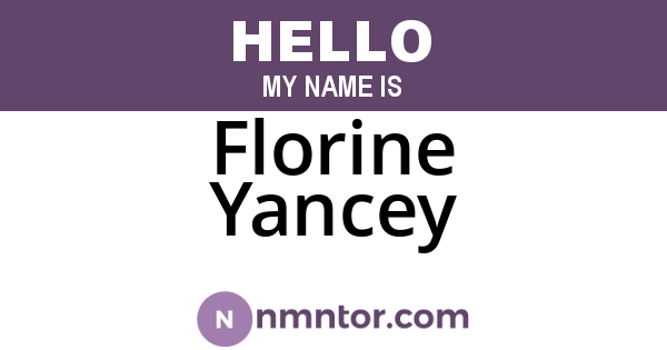 Florine Yancey