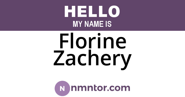 Florine Zachery