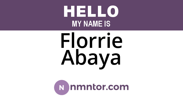 Florrie Abaya