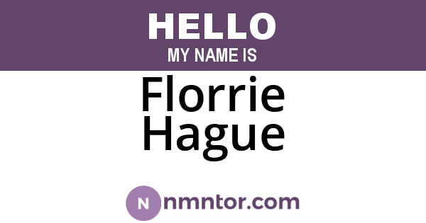 Florrie Hague