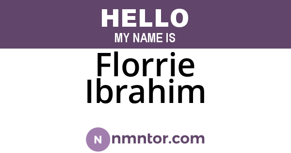 Florrie Ibrahim