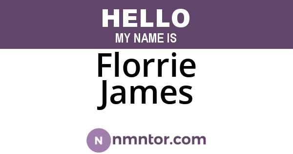Florrie James