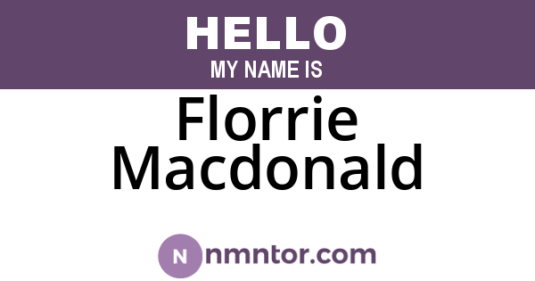 Florrie Macdonald