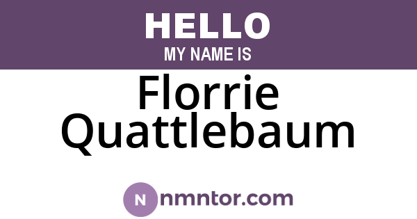 Florrie Quattlebaum