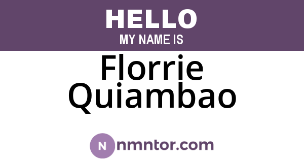 Florrie Quiambao
