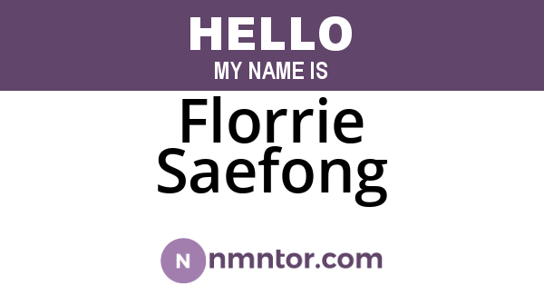 Florrie Saefong